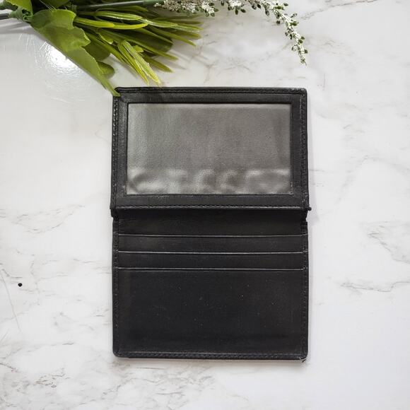 VINTAGE GUCCI BLACK LEATHER ID CARD HOLDER BIFOLD WALLET - Picture 7 of 16
